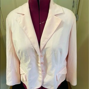 CJ Banks Pastel pink blazer.